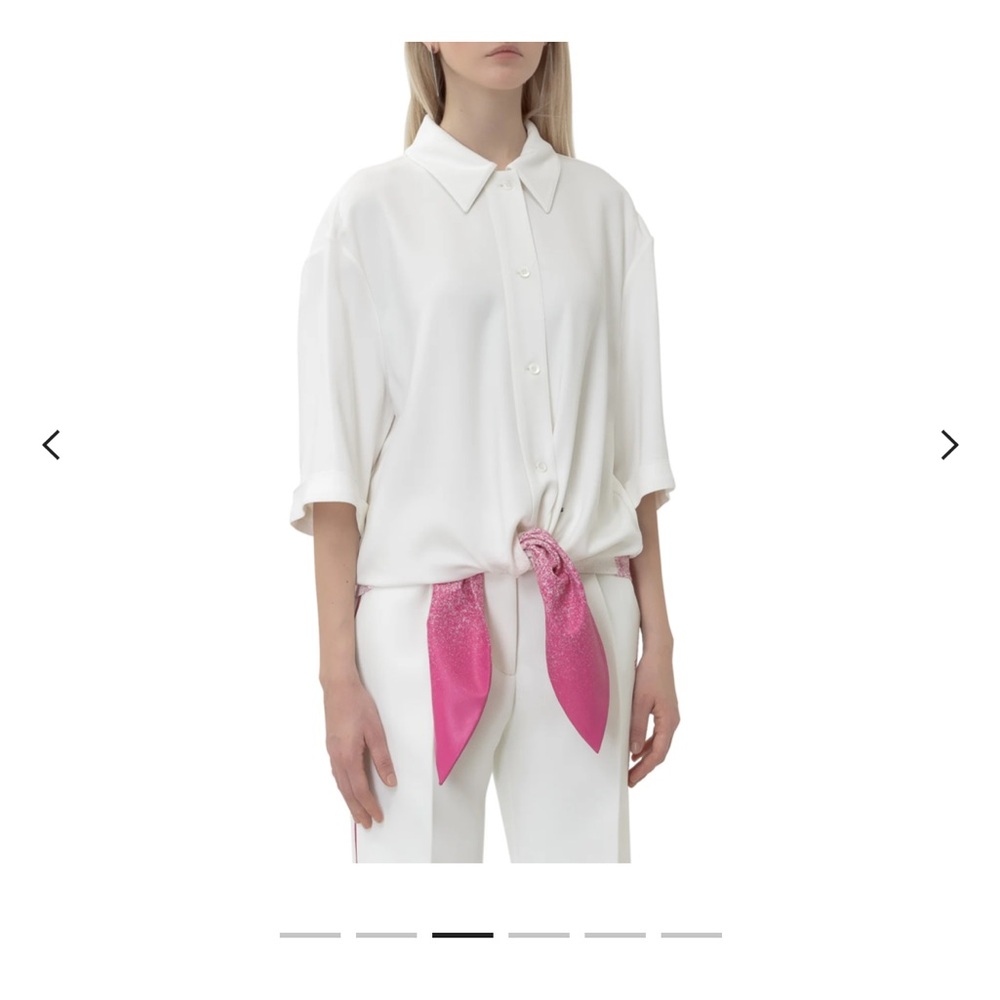 Off white front tie top